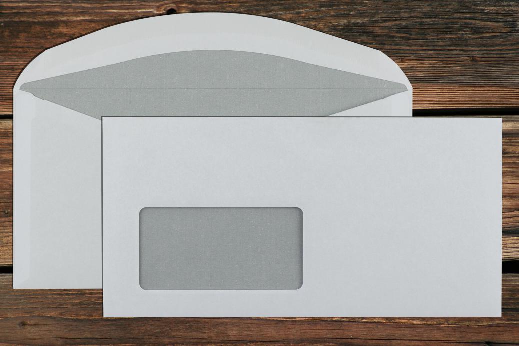 Kuvertierhüllen mit Fenster DL 110x220 mm Nassklebend Weiß 75 g/qm